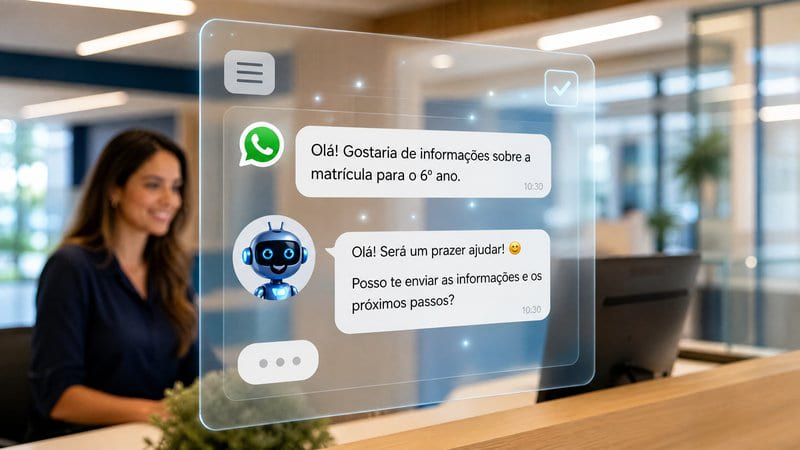 atendimento comercial de uma escola por IA